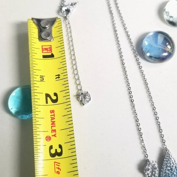 Authentic Swarovski Iconic Swan Pendant Necklace Silver Tone Rhodium Plated Box - Picture 4 of 9